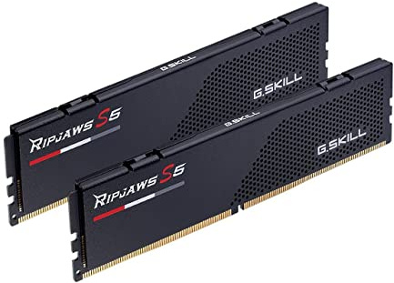 G.Skill RipJaws S5 Series (Intel XMP) 32GB 288-Pin DDR5 6000 CL36-36-36-96 1.35V Dual Channel F5-6000J3636F16GX2-RS5K SDRAM Memory Kit - Matte Black