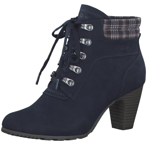 s.Oliver Damen Schnürstiefel mit Absatz Elegant Bequem, Blau (Navy), 38 EU