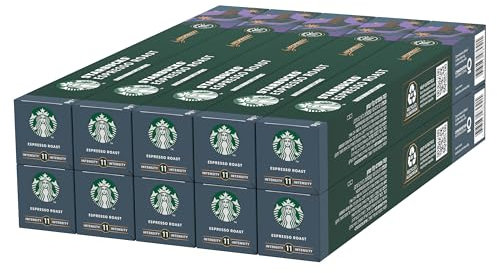 STARBUCKS Espresso Roast de Nespresso, Cápsulas de Café de Tueste Intenso 10 x 10 (100 Cápsulas)
