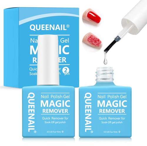 2 Pezzi 15ml Solvente per Smalto, Remover Semipermanente, Rimuove Facilmente e Rapidamente lo Smalto in 3-5 Minuti,Gel Remover Solvente Per Smalto