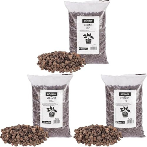 BROWIN® 1 Liter Blähtonkugeln 749901 | Hydrokultur Blähton Keramsit Pflanz | Perfekt für Drainage oder Topfflanzen | 4-10 mm, Braun | Leichtes Substrat für optimales Pflanzenwachstum in Töpfen