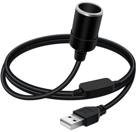 YINGAYOU Adaptador USB A Mechero Hembra 5V-12V Convertidor de USB A Mechero Coche para Encendedores Registrador de Conducción GPS (USB, 1.8 m)