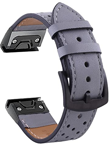 WatchBand för Fenix ​​6 6x Pro 5 5x Plus 3HR läderband för tillvägagångssätt S62 S60 3 HR Watch Quick Release EasyFit Wrist Strap/F/For Approach S62 S60