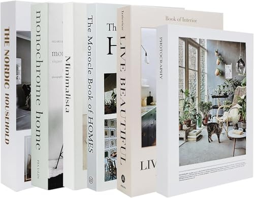 PQHIQ 6 Pcs Decorative Books, Foldable Faux Books for Coffee Table Decor | Faux Books for Shelves, Coffee Tables and Bedrooms Art Design Style Adds Home Decor Detail