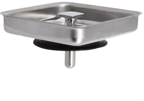 Yuanpgky Colador cuadrado para fregadero de cocina, tapón de drenaje de baño de acero inoxidable, filtro de residuos para bañera de ducha, escudo antiobstrucción de 78 mm