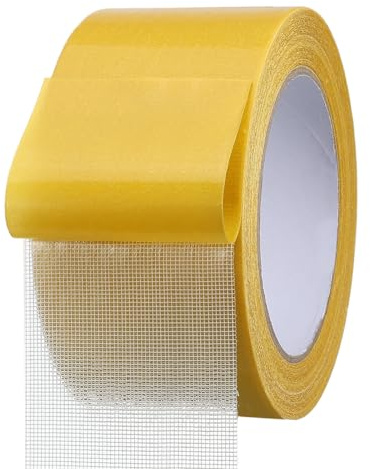 QUARKZMAN Nastro Biadesivo in Tessuto 20M x 60mm, Nastri Adesivi Tessuti Trasparenti per Tappeti con Rete in Fibre di Vetro per Vestiti Fai Da Te Artigianato Decorazione Parete DIY