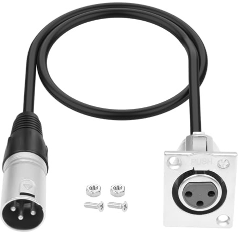 MEIRIYFA Adaptador XLR de 3 pines hembra a conector XLR macho a conector XLR macho a través del cable de micrófono, adaptador para micrófono, amplificador y altavoz, 60 cm