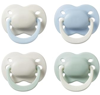 Tommee Tippee Schnuller für Neugeborene, 0–2 Monate, 4 Stück, Kieferorthopädischer Sauger, Zusätzliche Luftlöcher, Kleine Form, 100% BPA-freies Silikon, Sommerwolken und Morgendämmerung