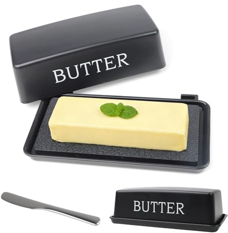 Conteneur de Beurre, Beurrier en Plastique avec Couteau | Conception Anti-Fuites, Fermeture Hermétique, Peut Contenir 250g de Beurre, Boite a Beurre pour la Maison et la Cuisine