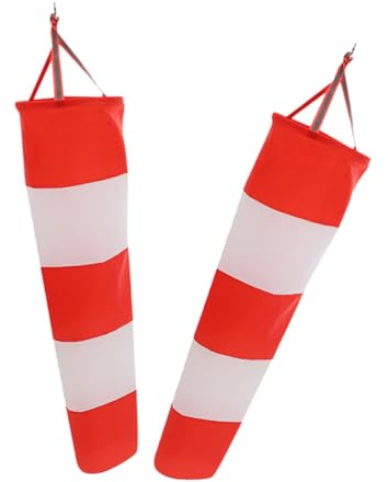 YARNOW Mangas de Viento Impermeables de Tela Oxford 60 Cm, 2 Piezas (Rojo y), Bolsa de Dirección del Viento Resistente para Jardín y Decoración Exterior