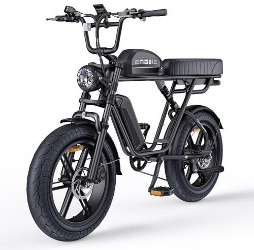 ENGWE M1 Bici Elettrica Uomo, 15.6/28.6Ah Batteria Rimovibile Fino a 170KM, Luci Dei Freni e Indicatori di Direzione, Freni Idraulici e Sospensioni Integrali (Nero, Doppia Batteria)