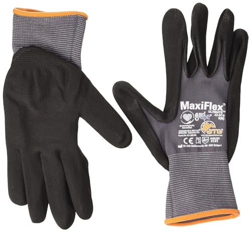 ATG 34-874 Lot de 5 paires de gants de montage MaxiFlex Ultimate 5 x gris/noir 8
