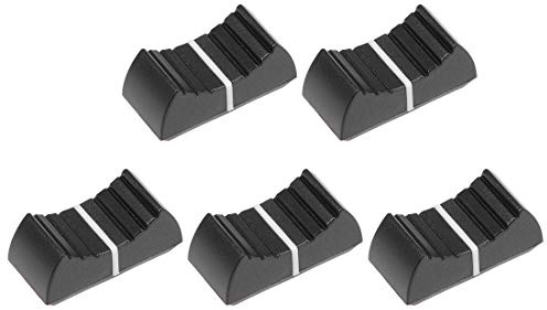 sourcing map Plastique Droit Glisse Potentiomètre Plat Bouton Poussoir Noir 5Pcs
