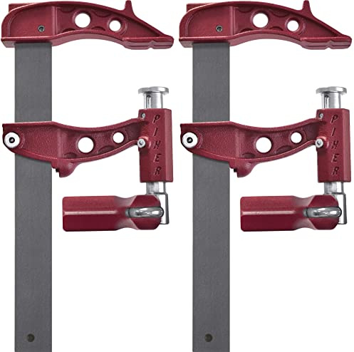 Piher Maxipress E Schraubzwinge | 2er Set | Hochleistungsschraubzwinge | 900kg Spannkraft | geschütztes Gewinde | Ausladung 8,5 cm (30 cm)