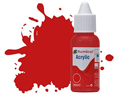 Humbrol Acrylic Paint No 220 Italian Red Gloss dropper bottle,14ml