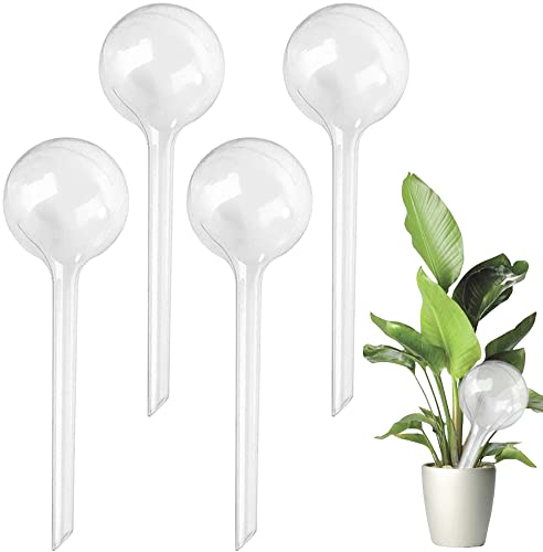 LATRAT 4 Stück Bewässerungskugeln aus Kunststoff, automatische Bewässerung, für Urlaubspflanzen, für Balkon, Garten, Bonsai, 26,5 x 8 cm