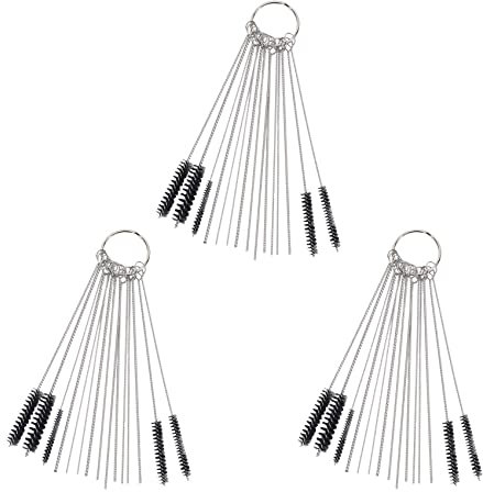 Oikabio Ensemble 'Outil Nettoyeur Saleté de Carburateur 30X Aiguilles de Nettoyage avec 15X Brosses