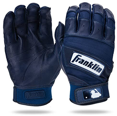 Franklin Sports MLB Baseball Schlaghandschuhe - Natural II Schlaghandschuhe für Baseball + Softball - Erwachsene + Jugendliche Schlaghandschuhe Paar - Marineblau - Erwachsene Größe L