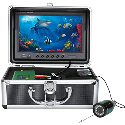 MOUNTAINONE Unterwasser Angelkamera mit DVR, wasserdichte Kamera mit HD 1080P Fischfinder, Unterwasserkamera Kit für Boote EIS, See und Boot Angeln, 16GB Karte