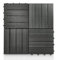 AAMEN Wood-Plastic Black Composite Decking Tiles Outdoor, Interlocking Non Slip Flooring Tile for Garden, Floor Patio Balcony Path Slab Deck Flooring Tub Surface Square 45cm (Pack 4)