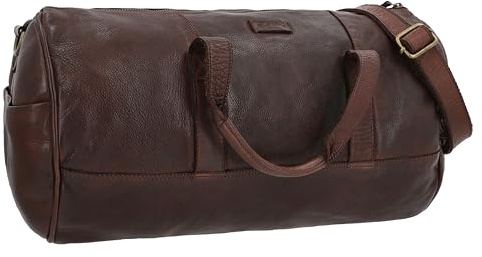 Gusti Reisetasche Leder-Oliver Sporttasche Weekender Handgepäck Ledertasche Braun Leder