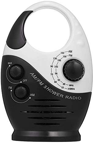 Uikdjgu AM/FM Mini Duschradio Badrum Vattentät Radio Hängande Musik Radio Inbyggd Högtalare