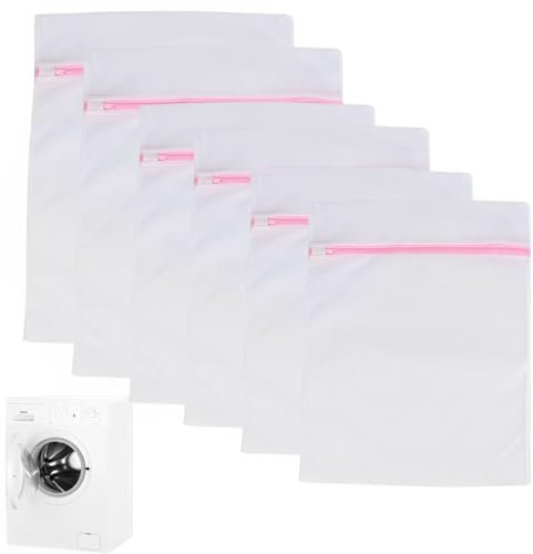 WeddHuis set de 6 bolsas de lavandería para lavadoras, bolsas de lavandería con cremallera, bolsas de lavandería, sujetadores, viaje, zapatos, equipaje, calcetines, ropa interior, ropa de bebé