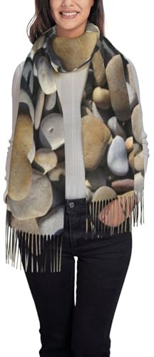 Poadnly Herzstein, Großer weicher Kaschmir-Schal, Wickelschal, Fransenschal, leichte Stola, 197 x 72 cm