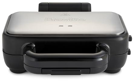 Breville Stuff 'n' Press Deep Fill Toastie Maker | 2 Slice Sandwich Toaster | High Hinge for Extra Fillings | Dishwasher Safe, Non Stick Plates | VST101, Black