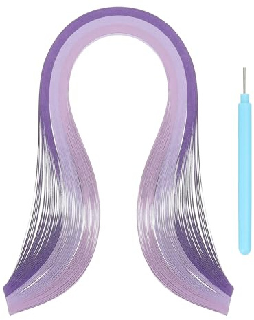 sourcing map Paper Quilling Kit, 15.4 Inch 3mm Paper Quilling Strips with Blue Pen for Beginners DIY Hand Crafts Teaching Tools Flower Decoration(Purple, Pack of 100)