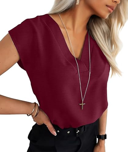 Lepunuo Plus Size Summer Tops Women Cap Sleeve Business Casual Tunic