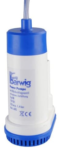 Barwig - Bomba sumergible con válvula antirretorno tipo 08-12 V, 1,4 bar, 22 l/min