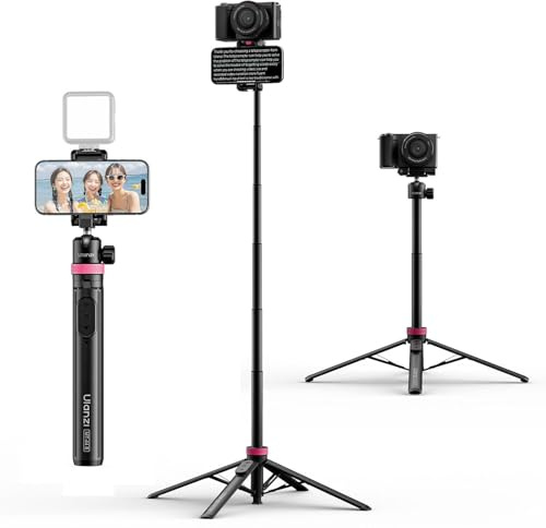 Ulanzi MT-44B Asta per selfie Doppio Slot per smartphone & mirrorless 150 cm, Treppiedi per cellulare Quad Base, Cavalletto macchina fotografica 415 g, Compatibile con iphone/samsung/realme/xiaomi