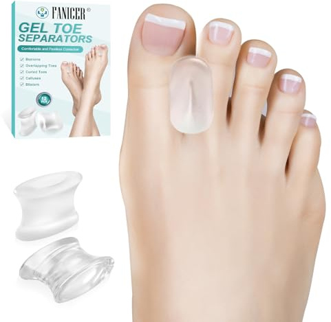12 Pcs Separadores de Silicona para Dedos Superpuestos, Espaciadores de Dedo para Enderezar los Dedos Superpuestos para Hombres y Mujeres, Corrector de Dedo de Pies para Relajar y Estirar
