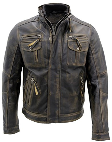 Infinity Leather Chaud Vintage Brando Veste Motard en Cuir Pour Hommes