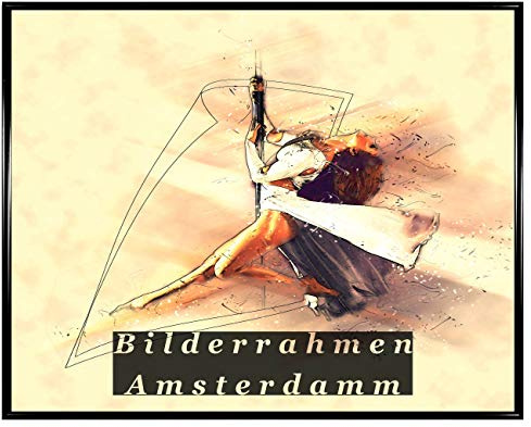 Homedecoration Bilderrahmen Amsterdam Schwarz Hochglanz 43x68 cm Kunststoffrahmen mit Kunstglas 1mm bruchsicher glasklar