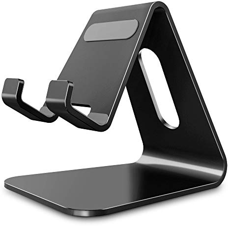 Lucrave Cell Phone Stand, Cradle, Holder,Aluminum Desktop Stand Compatible with Switch, All Smart Phone, iPhone 16 15 14 13 12 Mini Pro Max Xs Max Xr X Se 8 7 6 6s Plus SE 5 5s-Black