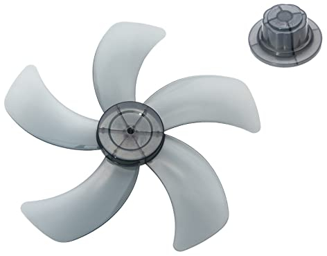 MSemis 14Zoll 15Zoll Universal Kunststoff Lüfterflügel 5/7 Blätter Rotorblatt Platik Ventilatorblatt Ersatzteile für Standventilator Tischfan Grau D 15 Inch