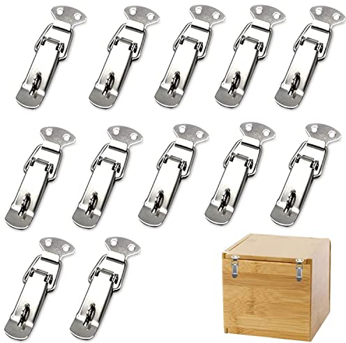 12 Pièces Fermeture à Levier Loquet à Ressort,Fermoir à Bascule Acier Inoxydable,Loquet Bascule en Acier Inoxydabl,Loquet à Bascule Pour Boîte, Armoire, Coffre à Outils,Trousse médical (Avec serrure)