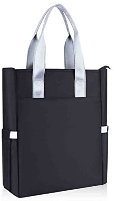 enyuwlcm Oxford Document Bag with Handle and Meeting Office School Organizer File Tote Bag for Carrying Paper Files Books (Black)