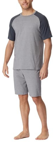 Schiesser Herren Schlafanzug kurz Rundhals - Nightwear Set, Kohle_181168, 58