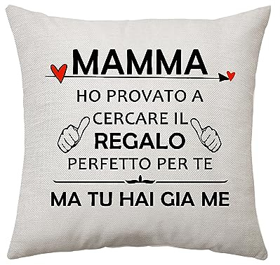 Aconesong Copricuscino Regalo per la Mamma - Regali da Figlia Figlio per Compleanno, Festa della Mamma, Natale