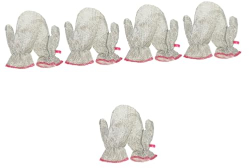 Garneck 5 Paare küchenlappen handschuhe Arbeitshandschuh Geschirrhandschuhe mittel Bad Putzlappen Küchenhandschuhe zum Spülen von Geschirr lange Putzhandschuhe sauber Platte Bambusfaser