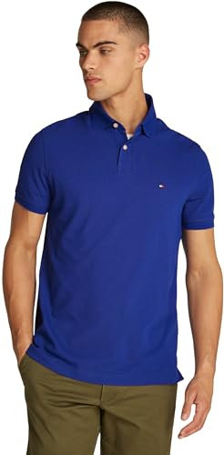 Tommy Hilfiger Herren Poloshirt Kurzarm Core 1985 Regular Fit, Blau (Wedge Blue), M
