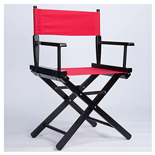 LULUMAIC MIYUEWU Silla de Director de Haya Silla Plegable, Silla de Ocio portátil de Madera Maciza Silla de Maquillaje Silla de Dibujo al Aire Libre Silla de Pesca Asiento de Tela Oxford,Rojo