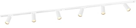 Ledvion - Sistema de rieles iluminacion, 2m, Carril Monofasico, 3W, Blanco, 2700K, 6x Foco de techo Orientable GU10, Lampara techo, plafon led techo cocina, luces led, focos led interior techo