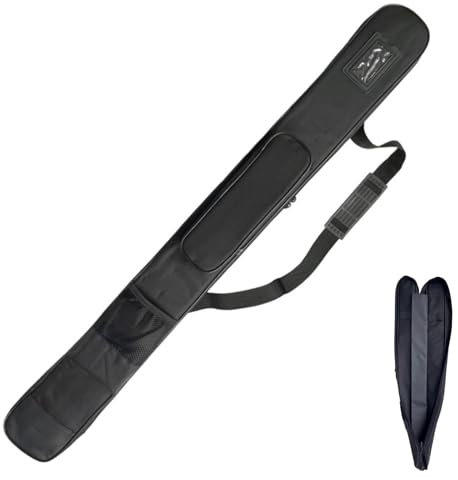 HJHUUA 110 cm svarta svärdväskor, enkellager svärdväska med fack, Oxford-tyg vattentäta förvaringsväskor, bärbar ryggsäck för Bokken, Katana, tai Chi-svärd, kampsport, svärd
