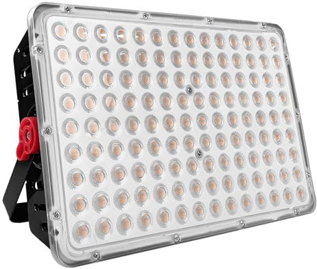 CREATESTAR Faretto Led da Esterno 400W 40000LM, Faretti Led Esterni 3000K Bianco caldo, IP66 Impermeabile Faro Led Esterno per magazzino campo sportivo giardino garage cortile parcheggio