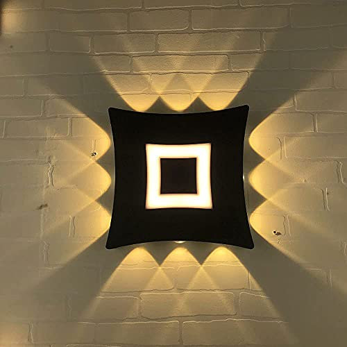 Lampada da Parete, Lampada da Parete Esterna a LED Impermeabile da 12 W, Applique in Alluminio, faretto da Superficie per Interni ed Esterni, luci Esterne Nere Resistenti alla Pioggia, lampade PE