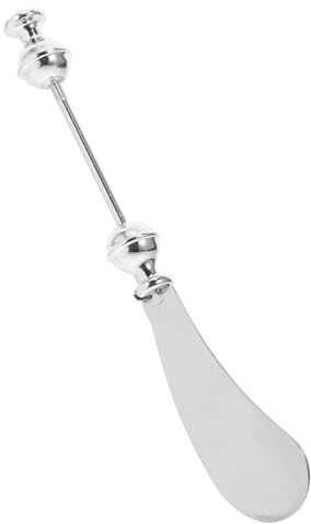 Toyvian Spatule à Fromage en Acier Inoxydable 1 Pièce Poignée Perlée Racloir à Beurre Multifonction pour Tartiner Sandwichs Crème et Fromage Outil Cuisine Ménager Pratique